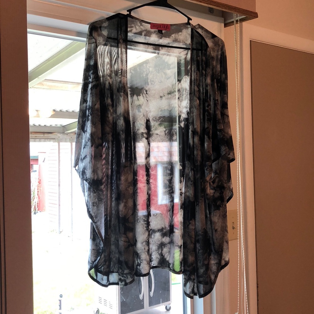 Sugar High black tie dye cardigan/poncho